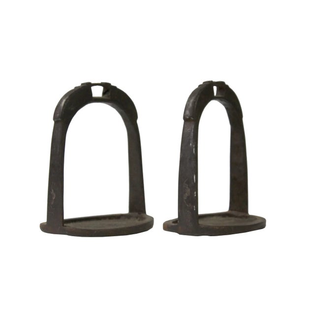Chinese Vintage Vintage Chinese Minority Tribe Horse Iron Stirrup - a Pair For Sale - Image 3 of 6
