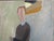 1948 Mid-Century Modern 'Waiting by the Window' Vintage Original Semi-Abstract Portrait Oil Painting by Swedish Artist Rune Janson (1918-2004), Framed For Sale - Image 9 of 11