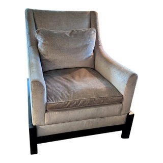 Wood Framed Silver Baker Lounge Chair For Sale