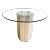 Postmodern Travertine Pedestal Base Glass-Top Center/ Diner Table. Circa 1970s For Sale