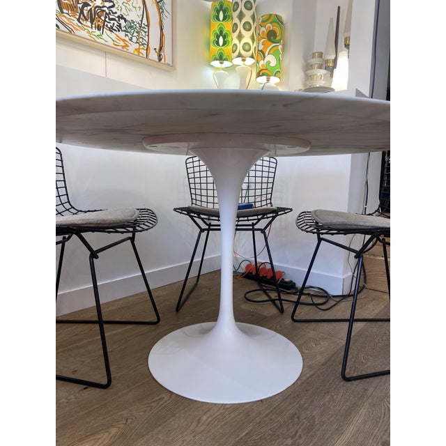 Vintage Tulip Round Table in Calacatta Marble by Eero Saarinen for Knoll Inc., 1970s For Sale - Image 10 of 11