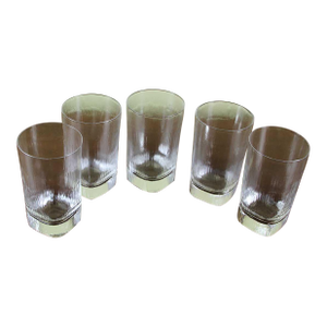 1960s Set of 5 Givré - Frost Exquisite Tumblers or Scotch- Whisky Glasses,