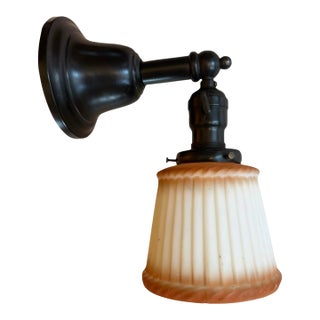 Circa 1920’s Cased Glass Wall Sconce With Apricot Trim For Sale