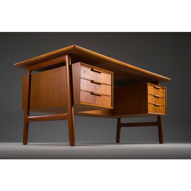Wood Teak Model 75 Desk from Omann Jun Møbelfabrik, 1960s For Sale - Image 7 of 18