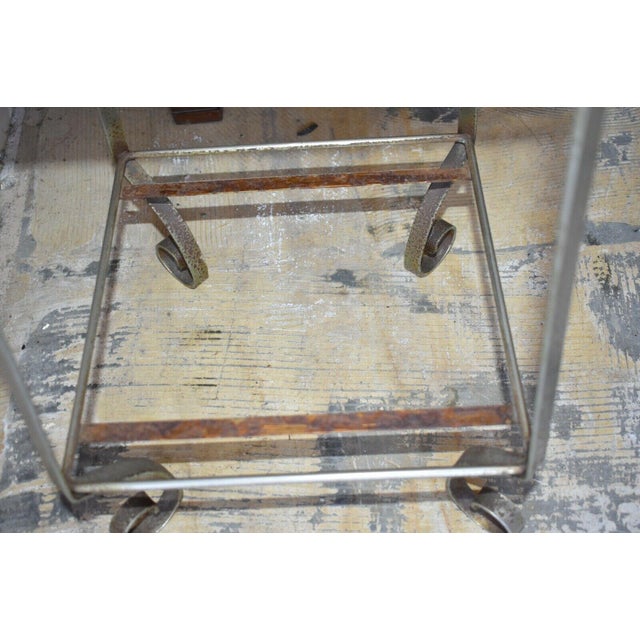 Mid-Century Vintage White Ashtray on Chrome & Wrought Iron Style Base For Sale - Image 11 of 12