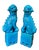 Chinoiserie Contemporary Large Glazed Turquoise Foo Dog Figurines = a Pair For Sale - Image 3 of 8