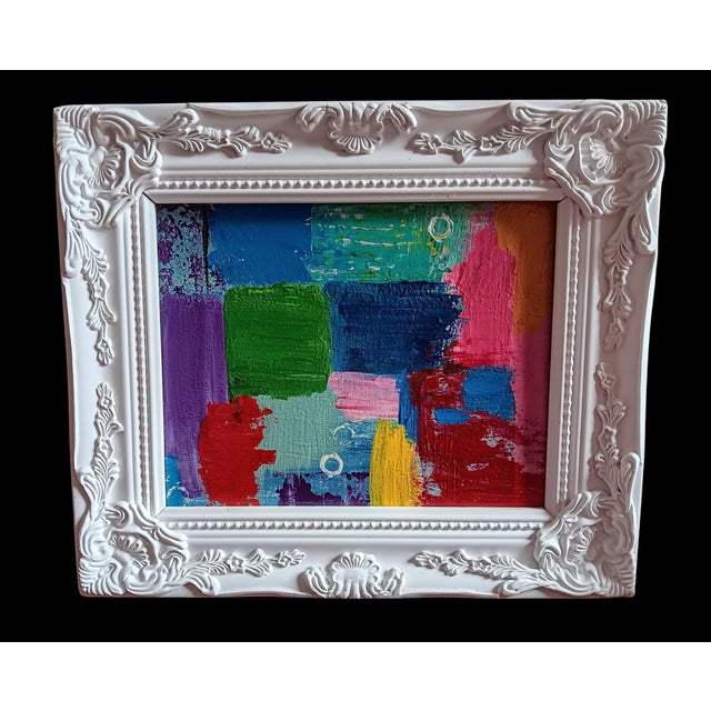 Original Abstract Painting on Canvas in Ornate Frame For Sale - Image 4 of 12