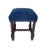 Antique Louis XIII French Baroque Stool W/Indigo Upholstery For Sale In Los Angeles - Image 6 of 9