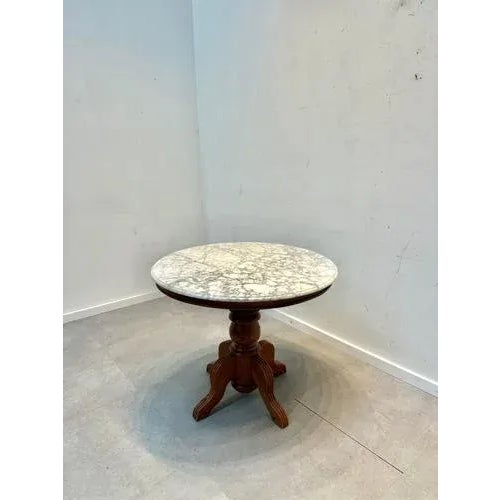 Round Marble Pedestal Table For Sale - Image 5 of 5