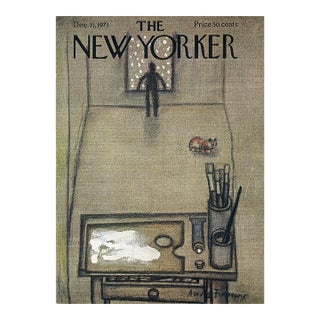 1971 Vintage New Yorker Cover, December 11, Andre Francois Cover Illustration, Snowfall, Artist For Sale