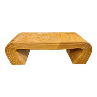 Vintage Italian Bamboo Low Table For Sale