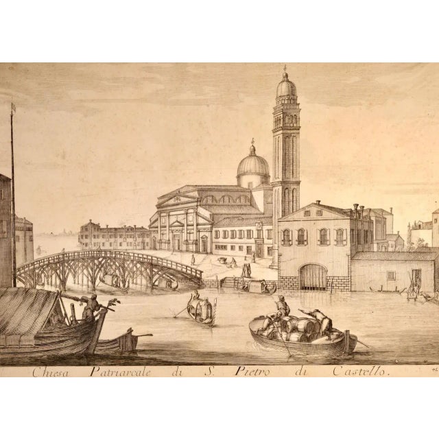 This is an 18th century etching of the Patriarchal Church or Basilica of S. Pietro di Castello in Venice entitled "Chiesa...