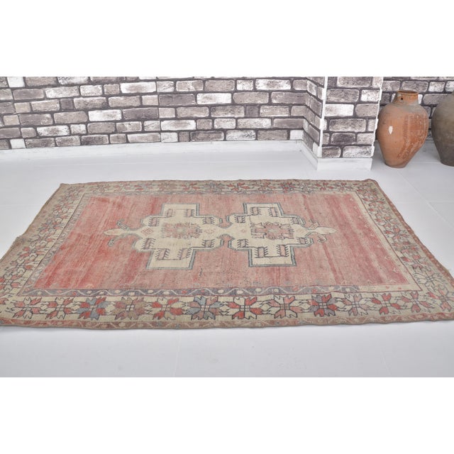 Oushak Vintage Anatolian Wool Carpet For Sale - Image 4 of 9