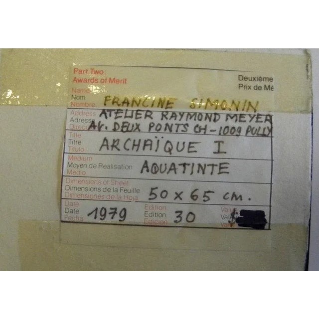 Set of Original Signed Mid Century Abstract Paintings by Francine Simonin For Sale - Image 4 of 12