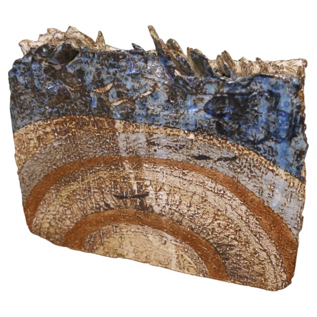 Ceramic French Studio Art Slab Vase from Saint Emilion, 1980 For Sale - Image 7 of 7