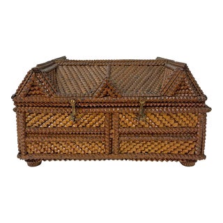 19th Century American Tramp Art Box For Sale