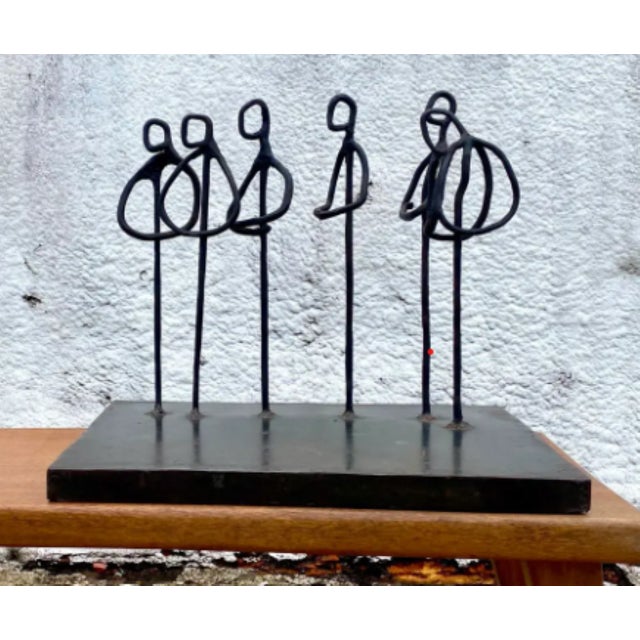 Contemporary Signed Abstract Iron Figural Sculpture "The Gathering" by Acs For Sale - Image 12 of 12