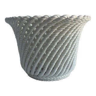 Vintage Flower Pot Italian Glazed For Sale