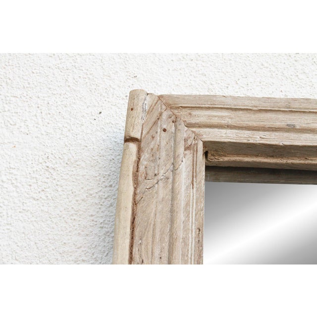 19th Century Robust Framed Architechural Salvage Teak Mirror For Sale - Image 5 of 7