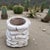 Rustic 1986 White Washed Faux Stacked Riverstone Outdoor Cement Planter For Sale - Image 3 of 14