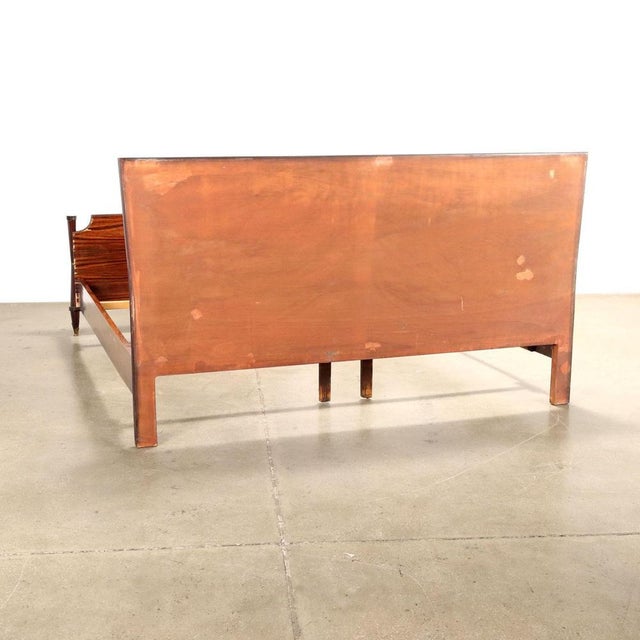 Wood Vintage Double Bed in Wood Veneer, Italy, 1950s-1960s For Sale - Image 7 of 8