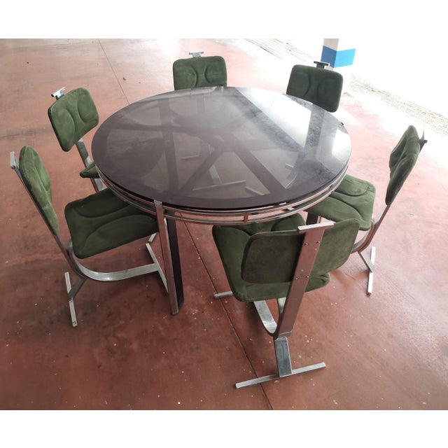 Mid-Century Modern Dining Set with Table and Chairs, 1970s, Set of 7 For Sale - Image 14 of 14