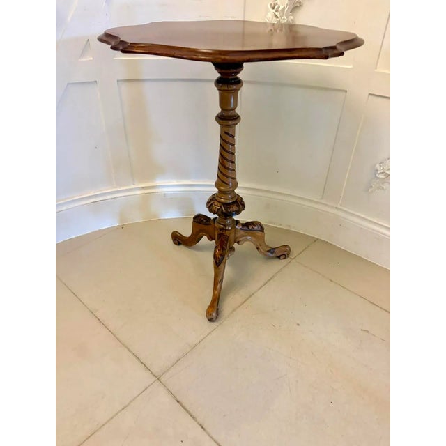 Antique Victorian Burr Walnut Lamp Table, 1860s For Sale - Image 9 of 10