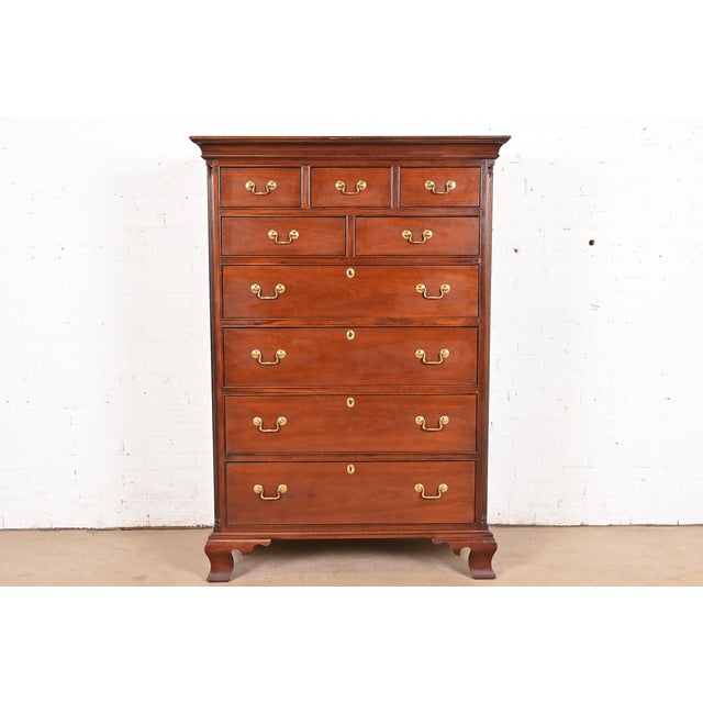Hickory Chair Georgian Carved Mahogany Highboy Dresser For Sale - Image 13 of 13