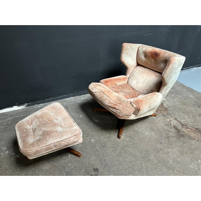 1960s Edward Wormley for Dunbar Lounge Chair and Ottoman model 6142, 2 Pieces For Sale In Philadelphia - Image 6 of 12