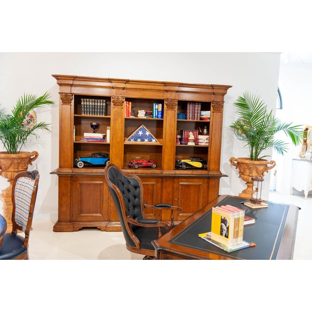Rustic Italian Solid Walnut Three-Section Library Cabinet For Sale - Image 3 of 3