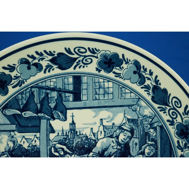 20th Century Dutch Porcelain Plates by Royal Goedewaagen of Delft Blue, Holland, 1940s, Set of 3 For Sale - Image 14 of 18