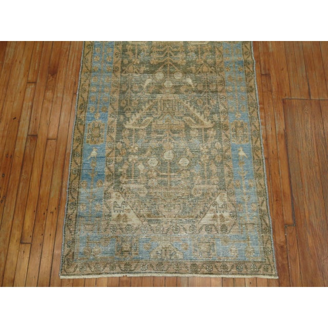 A shabby chic early 20th century Persian Malayer runner in cool earth tones.