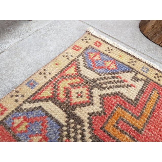 Ruby Red 1950s Modern Vintage Area Rug For Sale - Image 8 of 10