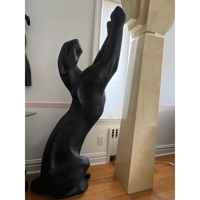 1980s Postmodern Life Size Standing Black Panther For Sale - Image 9 of 9