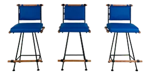 California Modern Swiveling Counter Stools - Set of 3