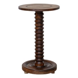 French Carved Side Table by Charles Dudouyt For Sale