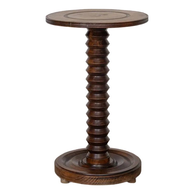 French Carved Side Table by Charles Dudouyt For Sale