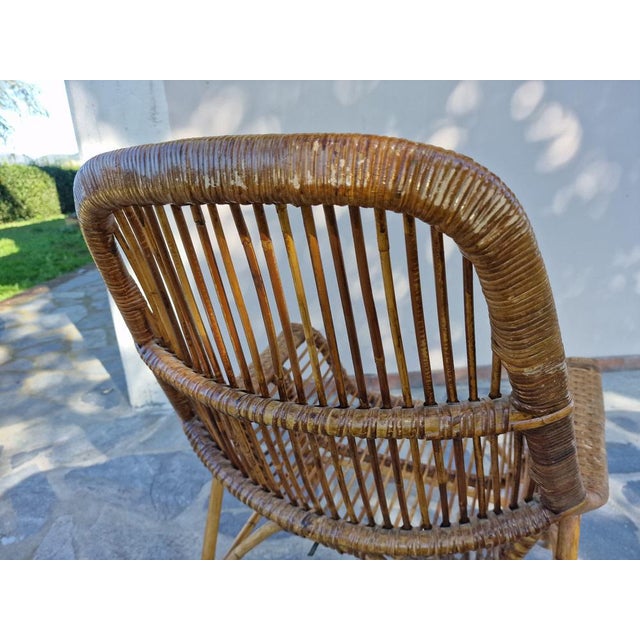 Wicker Jungle Armchair attributed to George Coslins for Gervasoni, 1950s For Sale - Image 13 of 14