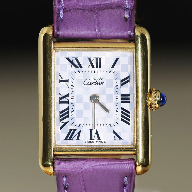 Cartier Must de Cartier Tank ref. 2415 in sterling silver vermeil, circa 2001, produced as a Japan Limited Edition of 500...
