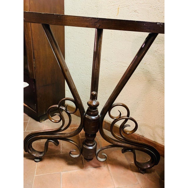 Thonet Console Table with White Statuary Marble Top by Michael Thonet for Thonet For Sale - Image 4 of 10