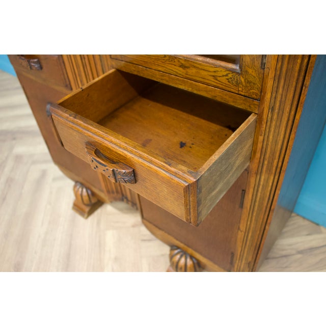 Art Deco Display Cabinet in Glazed Oak, 1930s For Sale - Image 9 of 11