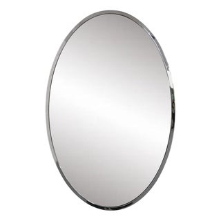 Oval Mirror with Chrome Outline, 1960s For Sale