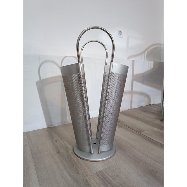 Gray Magazine Rack and Umbrella Stand attributed to Marius Mascagni, 1970s, Set of 2 For Sale - Image 8 of 15