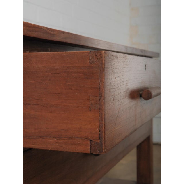 Late 20th Century Solid Wood Three-Drawer Work Table With Lower Shelf For Sale - Image 4 of 8