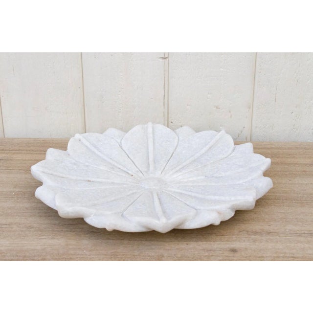 Stone Large Lotus Marble Plate For Sale - Image 7 of 7