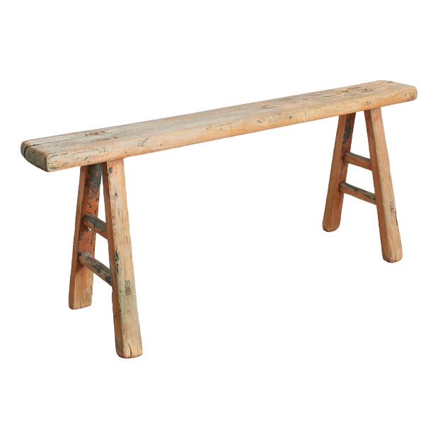 Antique Reclaimed Rustic Wooden Hallway Pig Bench For Sale