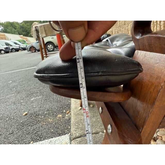 Pair of Vintage Camel Saddle Stools For Sale - Image 9 of 12