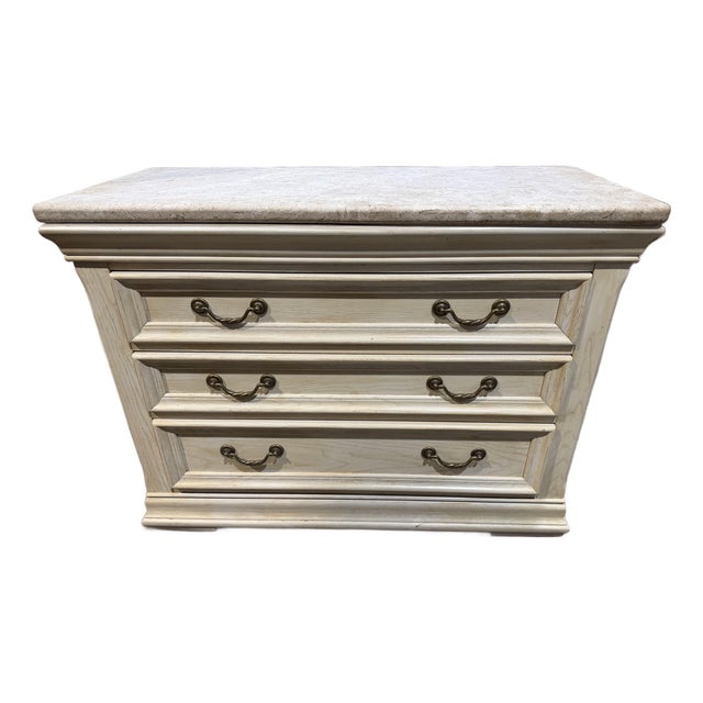 Bernhardt Light Wood and Stone Top Dresser For Sale