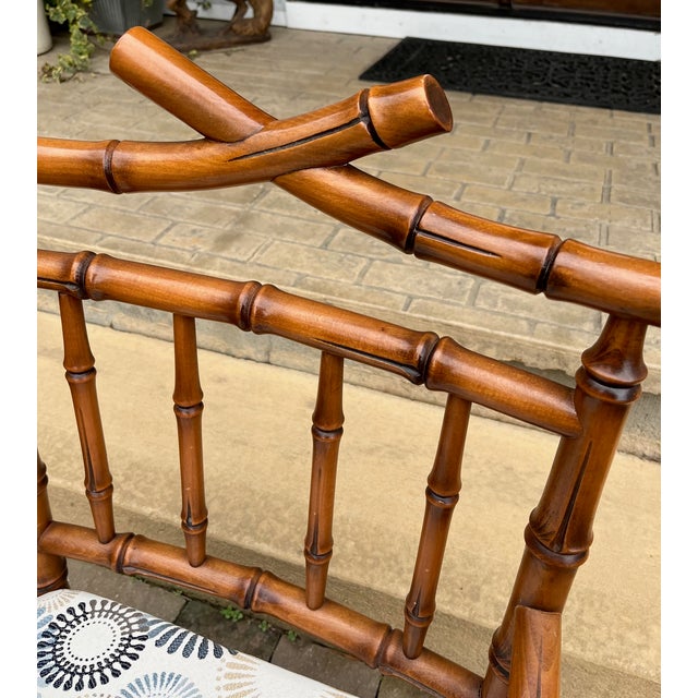 Early 21st Century Chinoiserie Influenced Faux Bamboo Chairs by Mark David Pair For Sale - Image 11 of 13