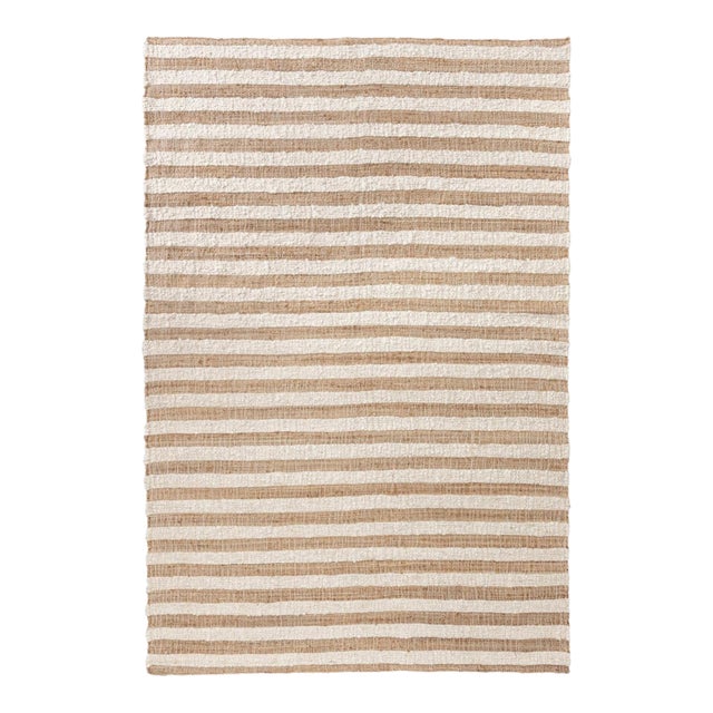 Ventura Stripe Natural Ivory Rug - 5 X 8 For Sale